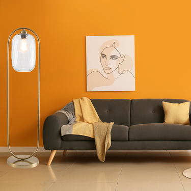 Metal Floor Lamp with Clear Wavy Glass SL422 BRASS